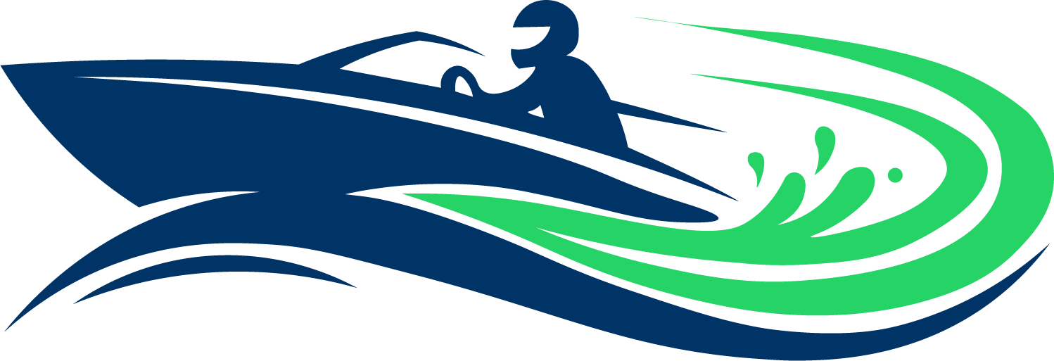 Icono de lancha deslizadora - Isotipo oficial de Paracas Blue Tours