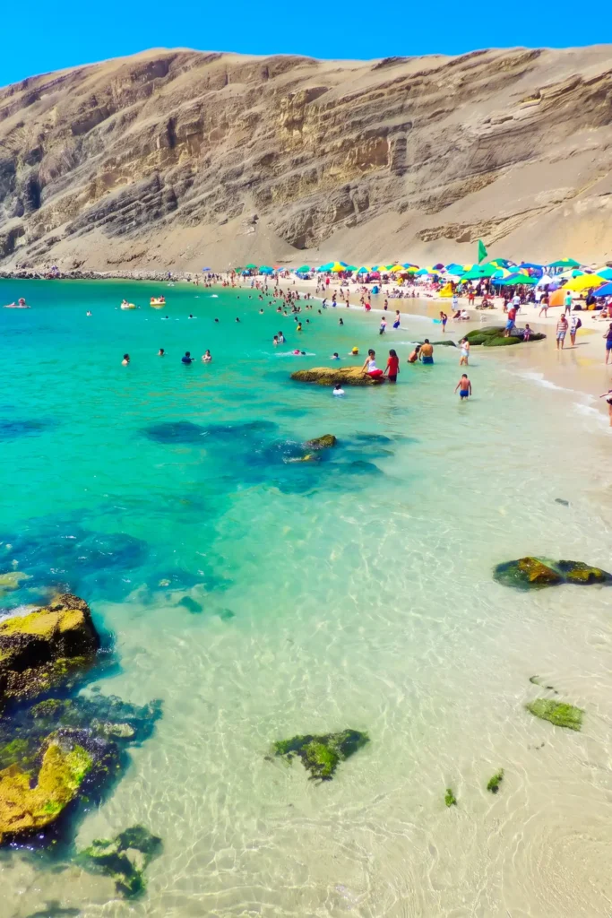 Playa la mina en la reserva nacional de paracas.